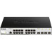 Коммутатор/ DGS-1210-20/ME/B Managed L2 Metro Ethernet Switch 16x1000Base-T, 4x1000Base-X SFP, Surge 6KV, CLI, RJ45 Console, RPS, Dying Gasp