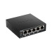 Коммутатор/ DGS-1005P Unmanaged Switch 5x1000Base-T (4x1000Base-T PoE), PoE Budget 60W, metal case