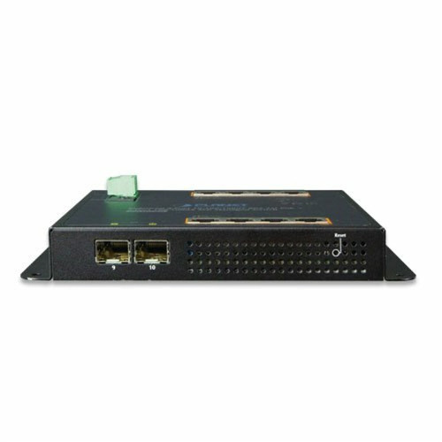 WGS-4215-8P2S индустриальный коммутатор/ IP30, IPv6/IPv4, 8-Port 1000T 802.3at PoE + 2-Port 100/1000X SFP Wall-mount Managed Ethernet Switch (-40 to 75 C, dual power input on 48-56VDC terminal block and power jack, SNMPv3, 802.1Q VLAN, IGMP Snooping, SSL,