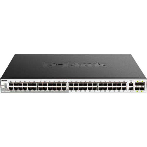 Коммутатор/ DGS-3130-54PS Managed L3 Stackable Switch 48x1000Base-T PoE, 2x10GBase-T, 4x10GBase-X SFP+, PoE Budget 370W (740W with DPS-700), Surge 6KV, CLI, 1000Base-T Management, RJ45 Console, USB, RPS, Dying Gasp