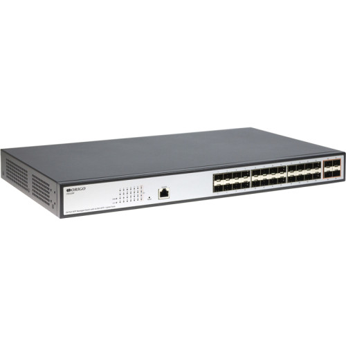 Коммутатор/ Managed L3 Switch 24x1000Base-X SFP, 4x10GBase-X SFP+, RJ45 Console, 19