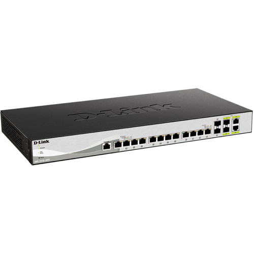 Коммутатор/ DXS-1210-16TC Smart L2+ Switch 12x10GBase-T, 2x10GBase-X SFP+, 2xCombo 10GBase-T/SFP+, CLI, RJ45 Console