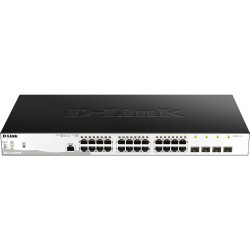 Коммутатор/ DGS-1210-28P/ME/B Managed L2 Metro Ethernet Switch 24x1000Base-T PoE, 4x1000Base-X SFP, PoE Budget 193W, Surge 6KV, CLI, RJ45 Console, Dying Gasp