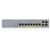 Коммутатор/ ZYXEL GS1350-12HP L2 PoE + switch for IP cameras, 10xGE (8xPoE +), 2xSFP, PoE budget 130 W, power transmission distance up to 250 m, auto-reloading of PoE ports, increased overvoltage and electrostatic discharge protection