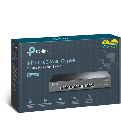 Коммутатор/ 8-port 10G Unmanaged Switch, 8 100/1G/2.5G/5G/10G RJ-45 ports, 1 Fan