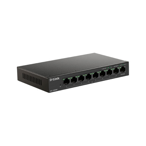 Коммутатор/ DES-1009MP Unmanaged Switch 8x100Base-TX PoE, Surge 6KV, PoE Budget 117W, metal case