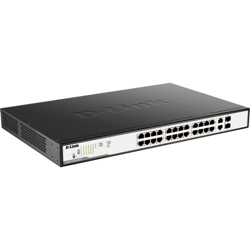 Коммутатор/ 26 10/100/1000 Mbps ports, 24 of them PoE+ PSE, 2 shared with SFP