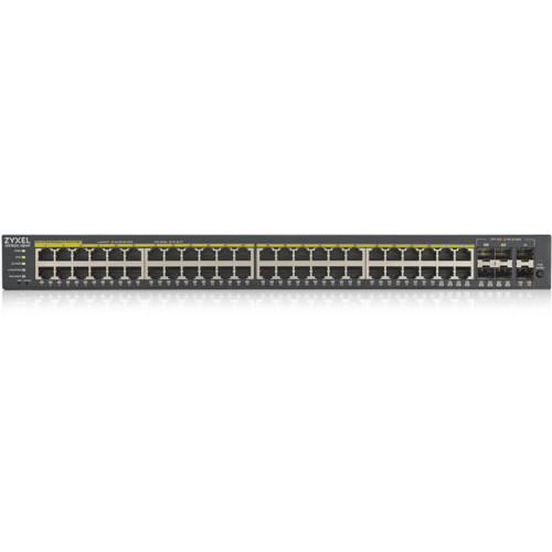 Коммутатор/ ZYXEL GS1920-48HPv2 Hybrid Smart switch PoE+ ZYXEL Nebula Flex, 44xGE PoE+, 4xCombo (SFP/RJ-45 PoE+), 2xSFP, budget PoE 375W, Standalone / cloud management