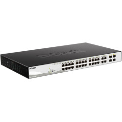 Коммутатор/ DGS-1210-28MP/F Smart L2 Switch 24х1000Base-T PoE, 4хCombo 1000Base-T/SFP, PoE Budget 370W, Compact CLI