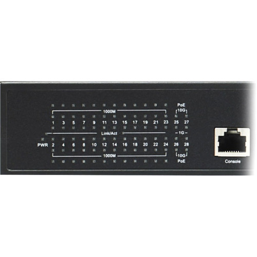 Коммутатор/ OSNOVO Гигабитный L3 PoE коммутатор на 28 портов, 24 *10/100/1000 Base-T PoE, 4*10G SFP+ Uplink, PoE на порт до 30W, суммарно до 400W