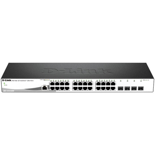 Коммутатор/ DGS-1210-28/ME/DC Managed L2 Metro Ethernet Switch 24x1000Base-T, 4x1000Base-X SFP, Surge 6KV, CLI, RJ45 Console, DC power supply unit