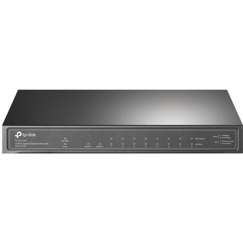 Коммутатор/ 8-port gigabit Unmanaged PoE+ Switch with 1 Gigabit RJ-45 + 1 SFP uplink ports, desktop mount, 8 802.3af/at compliant  PoE+ ports, 1 Gigabit RJ-45 + 1 SFP uplink ports