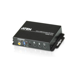 Конвертер с возможностью масштабирования, VGA+AUDIO=>HDMI, HD-DB15+MIM-JACK>HDMI, Female, Б.П. 5.3V, (1920x1200 DDC2B 1080p)/ VGA TO HDMI CONFERTER W/SCALER W/EU ADP