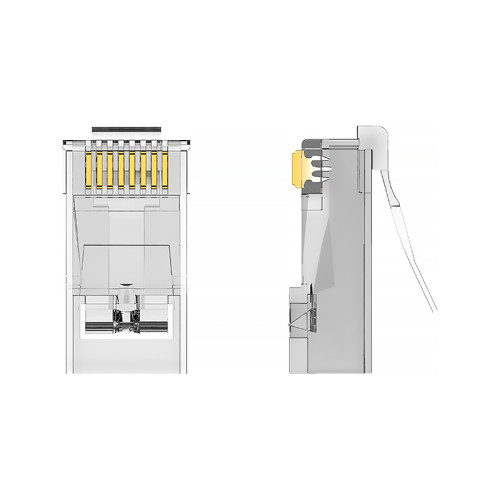 Коннектор Vention RJ45 (8p8c), FTP, cat. 5e, под витую пару, экранированный (50шт.)