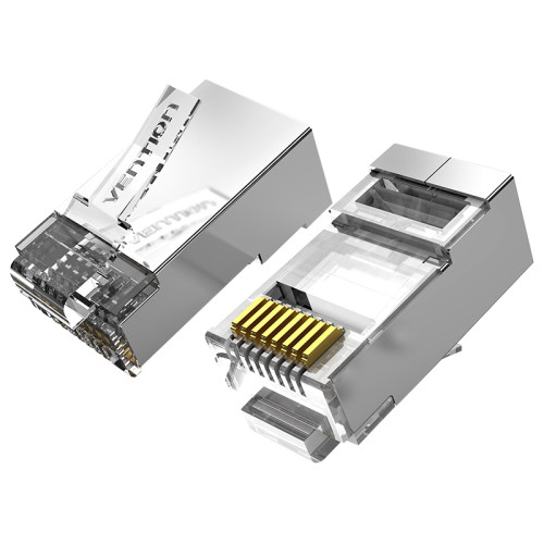 Коннектор Vention RJ45 (8p8c), FTP, cat. 6A, под витую пару, экранированный (10шт.)