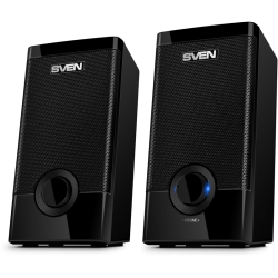 Колонки пластиковые SVEN 318, чёрный, акустическая система 2.0 (USB, мощность 2x2.5 Вт(RMS)), черный