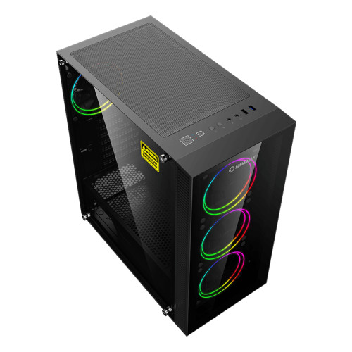 Компьютерный корпус, без блока питания ATX/ Gamemax Draco XD ATX case, black, w/o PSU, w/1xUSB3.0+1xUSB2.0, w/3x12cm ARGB GMX-FN12-DBB front fans, w/1x12cm ARGB GMX-FN12-DBB rear fan