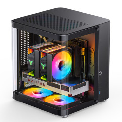 Корпус без блока питания/ Корпус JONSBO TK-1 Black 2.0 MATX без БП, mini-ITX, micro-ATX, черный