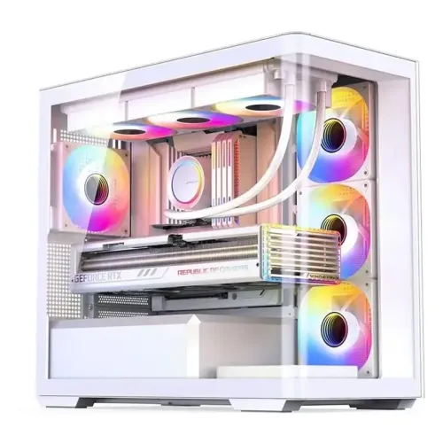 Корпус без блока питания/ Корпус JONSBO D300 White MATX без БП, боковая панель из закаленного стекла, mini-ITX, micro-ATX, белый