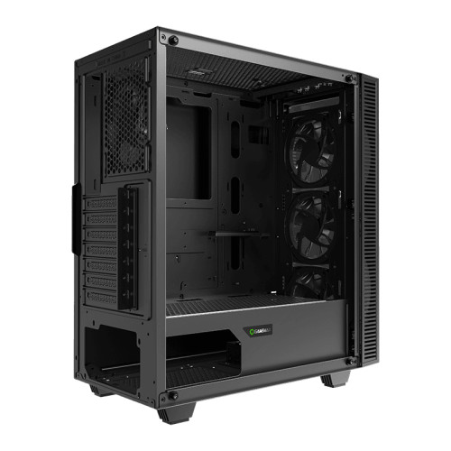 Компьютерный корпус, без блока питания ATX/ Gamemax Draco XD ATX case, black, w/o PSU, w/1xUSB3.0+1xUSB2.0, w/3x12cm ARGB GMX-FN12-DBB front fans, w/1x12cm ARGB GMX-FN12-DBB rear fan