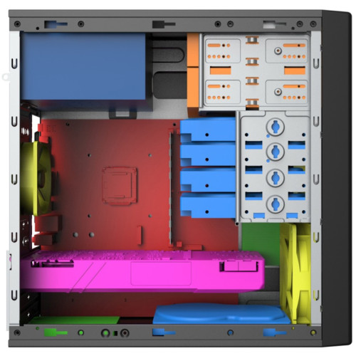 Корпус без блока питания/ Case Foxline FL-733R, mATX, 2x5.25EXT, 2x3.5EXT, 5x3.5INT, 2xUSB3.0, 2xUSB2.0, HDA, w/o FAN, w/o PSU, no pwr cord