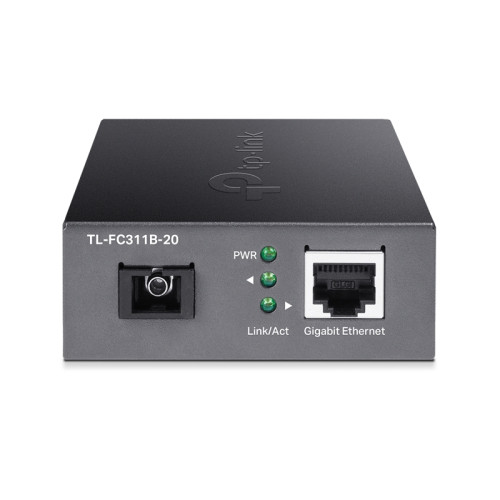 Медиаконвертер/ Gigabit WDM media converter, 9/125µm Single-mode Fiber, 1 SC Fiber port, 1 100/1000Mbps RJ-45 port, wave length 1310nm/1550nm