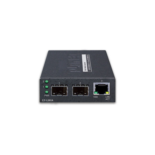 GT-1205A медиа конвертер/ 1-Port 10/100/1000Base-T - 2-Port Gigabit SFP Switch/Redundant Media Converter