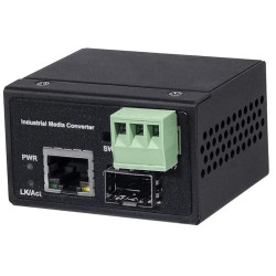 Промышленный компактный Ultra PoE медиаконвертер Gigabit Ethernet, SFP 1000Мбит/c, RJ45 10/100/1000Мбит/c, поддержка LFP. Порт PoE: до 90W (IEEE 802.3af/at/bt). Автоматическое определение PoE устройств. Суммарная мощность PoE - до 90W; Встроенная грозозащ