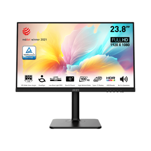 Монитор/ Монитор Modern MD2412P 23.8'' 1920x1080, IPS, 178/178, 4мс, 300nit, 100HZ, HDMI, 1xUSB-CUSB, Audio, LTSP, Black-Black, 1y