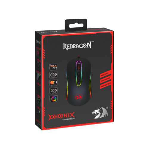 Redragon Проводная игровая мышь Phoenix 2 RGB,11 кнопок,10000dpi