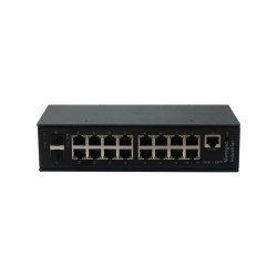 Промышленный управляемый (L2+) HiPoE коммутатор Gigabit Ethernet на 16GE PoE + 2 GE SFP порта с функцией мониторинга температуры/ влажности/ напряжения. Порты: 2 x GE (10/100/1000Base-T) с PoE BT (до 90W) + 14 x GE (10/100/1000Base-T) с PoE (до 30W) + 2 x