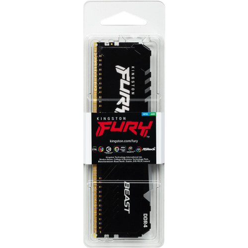 Память оперативная/ Kingston 8GB 3200MHz DDR4 CL16 DIMM FURY Beast RGB