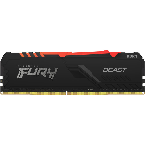 Память оперативная/ Kingston 16GB 3200MHz DDR4 CL16 DIMM 1Gx8 FURY Beast RGB