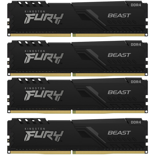 Память оперативная/ Kingston 32GB 3600MHz DDR4 CL17 DIMM (Kit of 4) FURY Beast Black