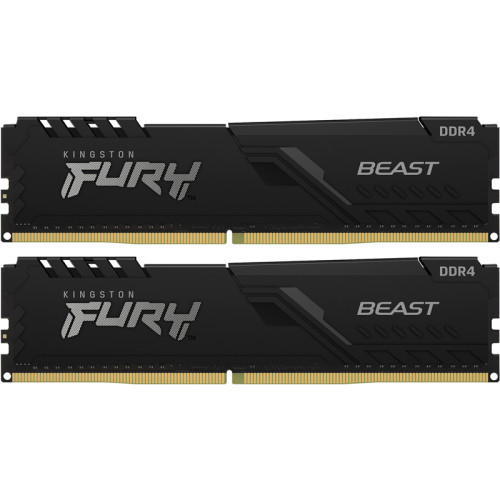 Память оперативная/ Kingston 64GB 3200MHz DDR4 CL16 DIMM (Kit of 2) FURY Beast Black