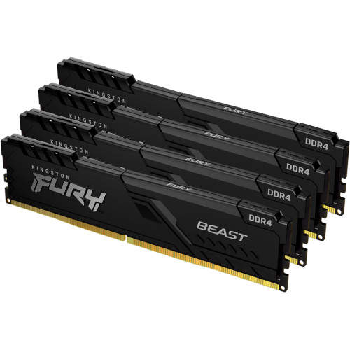 Память оперативная/ Kingston 16GB 3200MHz DDR4 CL16 DIMM (Kit of 4) FURY Beast Black