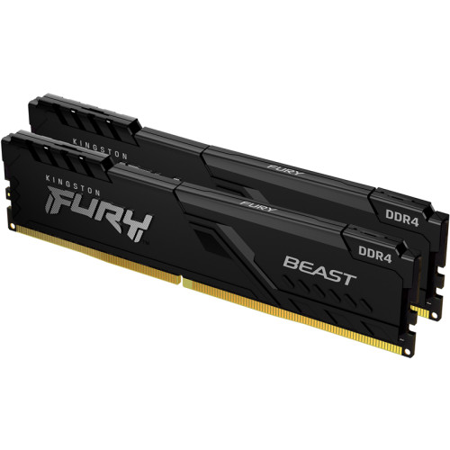 Память оперативная/ Kingston 8GB 2666MHz DDR4 CL16 DIMM (Kit of 2) FURY Beast Black