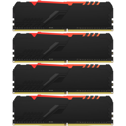 Память оперативная/ Kingston 64GB 3600MHz DDR4 CL18 DIMM (Kit of 4) FURY Beast RGB