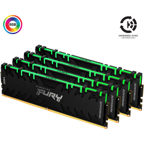 Память оперативная/ Kingston 128GB3200MHz DDR4 CL16DIMM (Kit of4)FURYRenegadeRGB