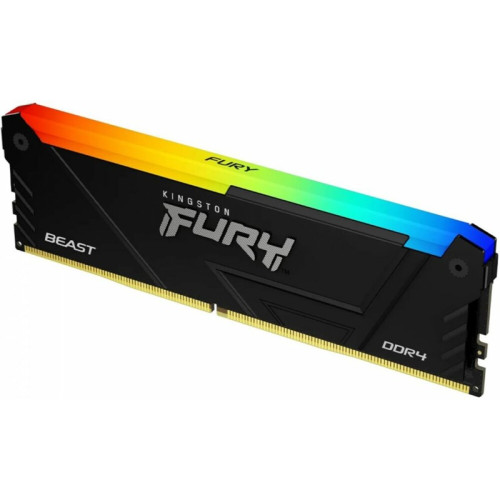 Память оперативная/ Kingston 64GB 3200MHz DDR4 CL16 DIMM (Kit of 4) 1Gx8 FURY Beast RGB