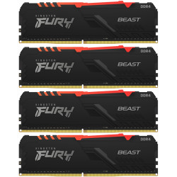 Память оперативная/ Kingston 64GB 3600MHz DDR4 CL18 DIMM (Kit of 4) FURY Beast RGB