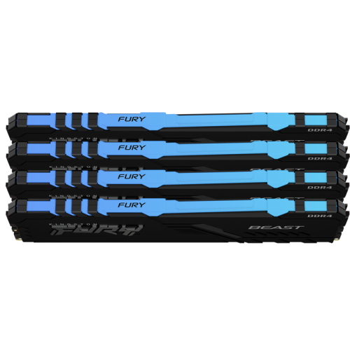 Память оперативная/ Kingston 128GB 3200MT/s DDR4 CL16 DIMM (Kit of 4) FURY Beast RGB