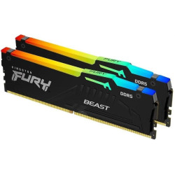 Память оперативная/ Kingston 32GB 5600MHz DDR5 CL40 DIMM (Kit of 2) FURY Beast RGB XMP