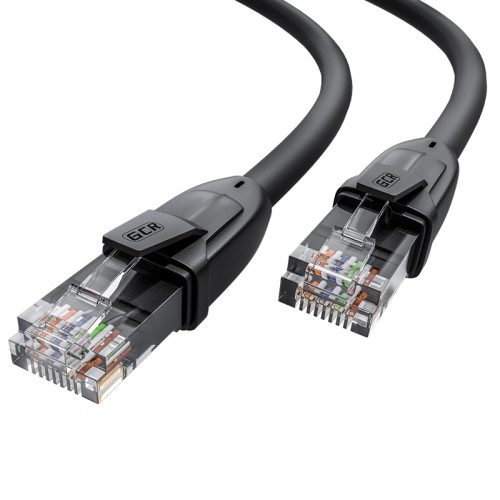 GCR Патч-корд прямой 15.0m UTP кат.6, черный, 24 AWG, ethernet high speed, RJ45, T568B, GCR-52537