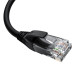 GCR Патч-корд прямой 0.5m UTP кат.5e, черный, левый угол, литой, ethernet high speed, RJ45, T568B, GCR-53149