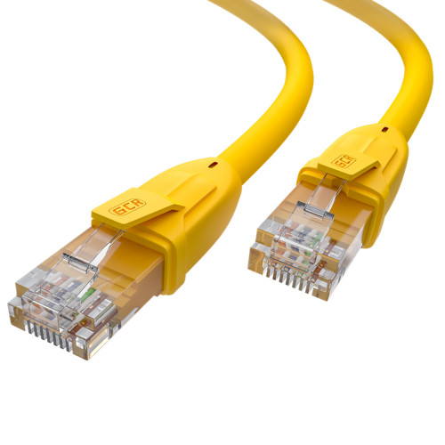 GCR Патч-корд прямой 2.5m UTP кат.6, желтый, 24 AWG, литой, ethernet high speed, RJ45, T568B, GCR-52372