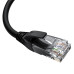 GCR Патч-корд прямой 1.0m UTP кат.5e, черный, нижний угол, литой, ethernet high speed, RJ45, T568B, GCR-53195