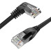 GCR Патч-корд прямой 3.0m UTP кат.5e, черный, правый угол, литой, ethernet high speed, RJ45, T568B, GCR-53146