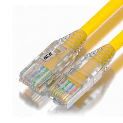 GCR Патч-корд 0.5m UTP кат.6, желтый, коннектор ABS, 24 AWG, ethernet high speed 10 Гбит/с, RJ45, T568B, GCR-55430