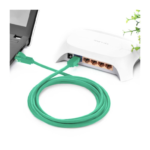 Greenconnect Патч-корд прямой 1.5m, UTP кат.5e, зеленый, позолоченные контакты, 24 AWG, литой, GCR-LNC05-1.5m, ethernet high speed 1 Гбит/с, RJ45, T568B